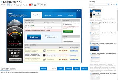 SpeedUpMyPC - Flamory bookmarks and screenshots