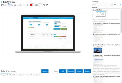 Unity Box - Flamory bookmarks and screenshots