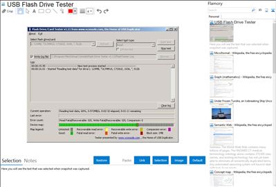 USB Flash Drive Tester - Flamory bookmarks and screenshots