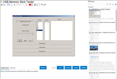USB Memory Stick Tester - Flamory bookmarks and screenshots