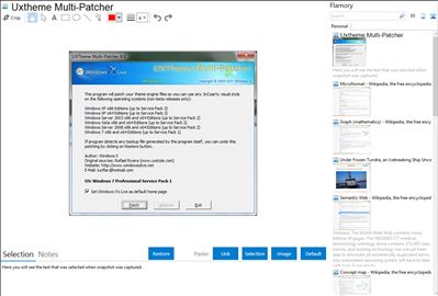 Uxtheme Multi-Patcher - Flamory bookmarks and screenshots
