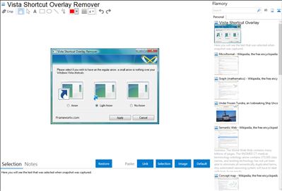 Vista Shortcut Overlay Remover - Flamory bookmarks and screenshots