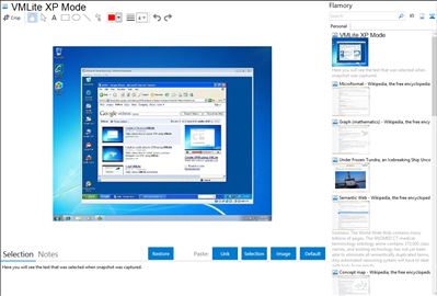 VMLite XP Mode - Flamory bookmarks and screenshots