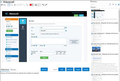 Wavecell - Flamory bookmarks and screenshots