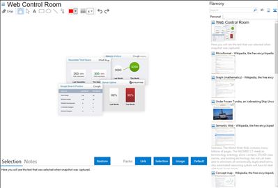 Web Control Room - Flamory bookmarks and screenshots