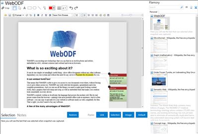 WebODF - Flamory bookmarks and screenshots