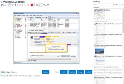 WebSite-Watcher - Flamory bookmarks and screenshots