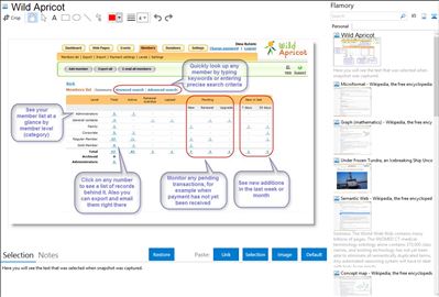 Wild Apricot - Flamory bookmarks and screenshots