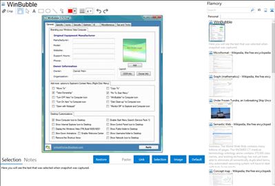 WinBubble - Flamory bookmarks and screenshots