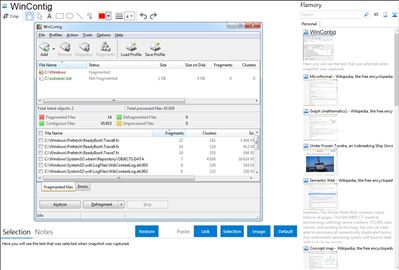 WinContig - Flamory bookmarks and screenshots