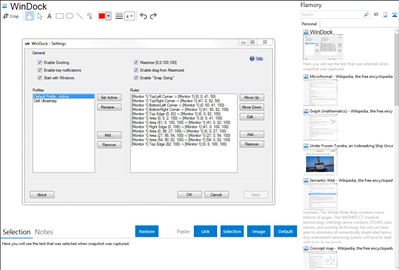 WinDock - Flamory bookmarks and screenshots