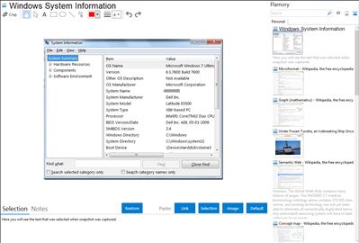 Windows System Information - Flamory bookmarks and screenshots