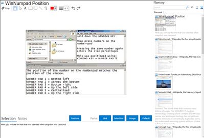 WinNumpad Position - Flamory bookmarks and screenshots