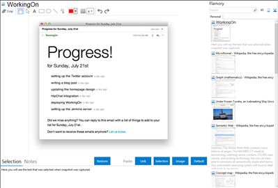 WorkingOn - Flamory bookmarks and screenshots