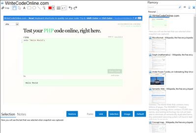 WriteCodeOnline.com - Flamory bookmarks and screenshots