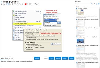 Writing Outliner - Flamory bookmarks and screenshots