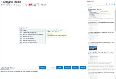 Xamarin Studio - Flamory bookmarks and screenshots