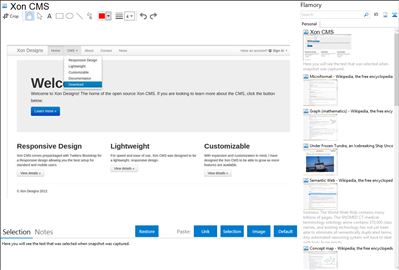 Xon CMS - Flamory bookmarks and screenshots