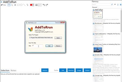 AddToRun - Flamory bookmarks and screenshots