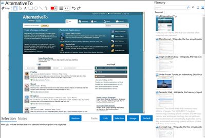 AlternativeTo - Flamory bookmarks and screenshots