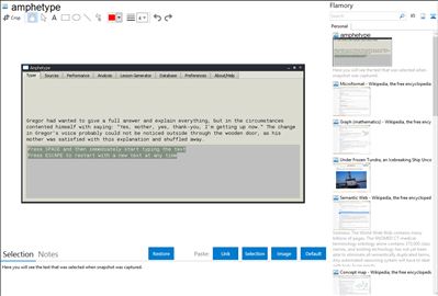 amphetype - Flamory bookmarks and screenshots