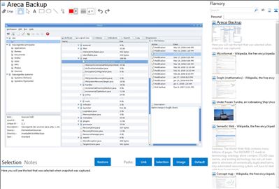 Areca Backup - Flamory bookmarks and screenshots