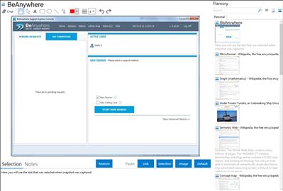 BeAnywhere - Flamory bookmarks and screenshots