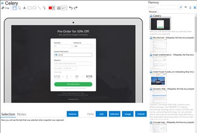 Celery - Flamory bookmarks and screenshots