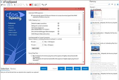 cFosSpeed - Flamory bookmarks and screenshots