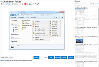Chameleon Folder - Flamory bookmarks and screenshots
