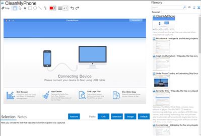 CleanMyPhone - Flamory bookmarks and screenshots