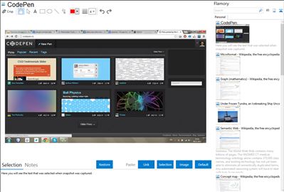 CodePen - Flamory bookmarks and screenshots