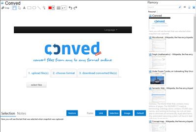 Conved - Flamory bookmarks and screenshots