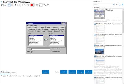 Convert for Windows - Flamory bookmarks and screenshots