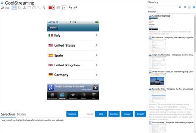 CoolStreaming - Flamory bookmarks and screenshots