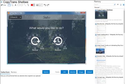 CopyTrans Shelbee - Flamory bookmarks and screenshots