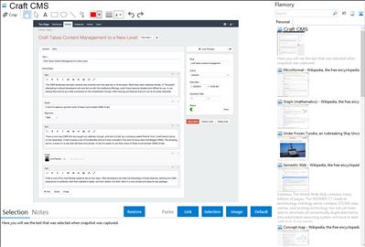 Craft CMS - Flamory bookmarks and screenshots