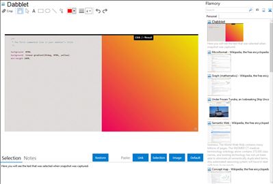 Dabblet - Flamory bookmarks and screenshots