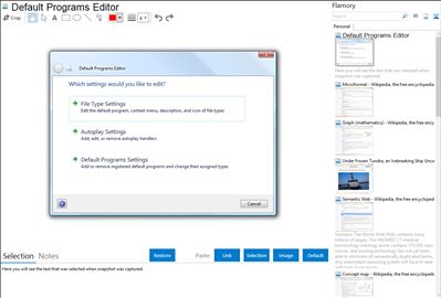 Default Programs Editor - Flamory bookmarks and screenshots