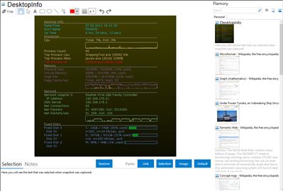 DesktopInfo - Flamory bookmarks and screenshots