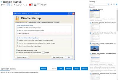 Disable Startup - Flamory bookmarks and screenshots