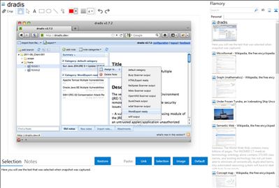dradis - Flamory bookmarks and screenshots
