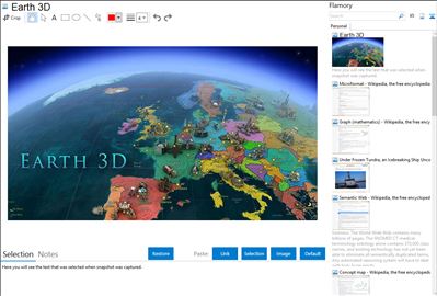 Earth 3D - Flamory bookmarks and screenshots