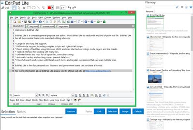 EditPad Lite - Flamory bookmarks and screenshots