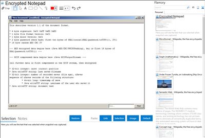 Encrypted Notepad - Flamory bookmarks and screenshots