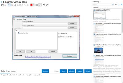 Enigma Virtual Box - Flamory bookmarks and screenshots
