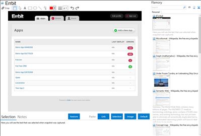 Errbit - Flamory bookmarks and screenshots