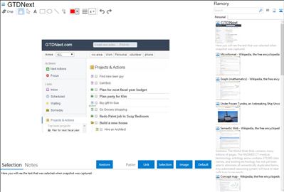 GTDNext - Flamory bookmarks and screenshots
