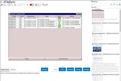 JFileSync - Flamory bookmarks and screenshots
