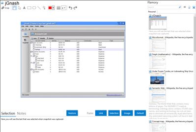 jGnash - Flamory bookmarks and screenshots